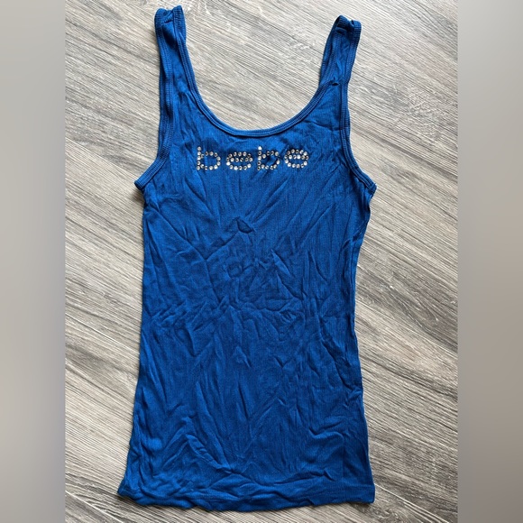 #37 Bebe ribbed tank top in royal blue, like new condition! - Picture 2 of 5